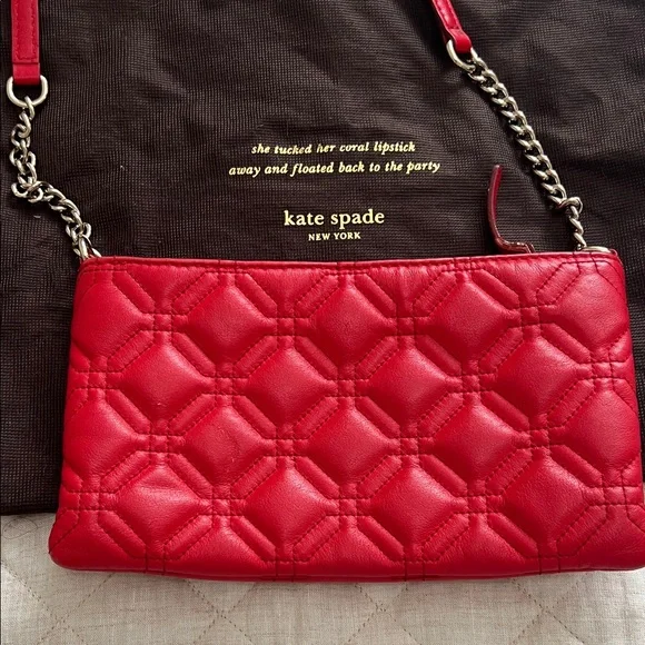 Kate Spade Red Quilted Wristlet - Picture 2 of 3